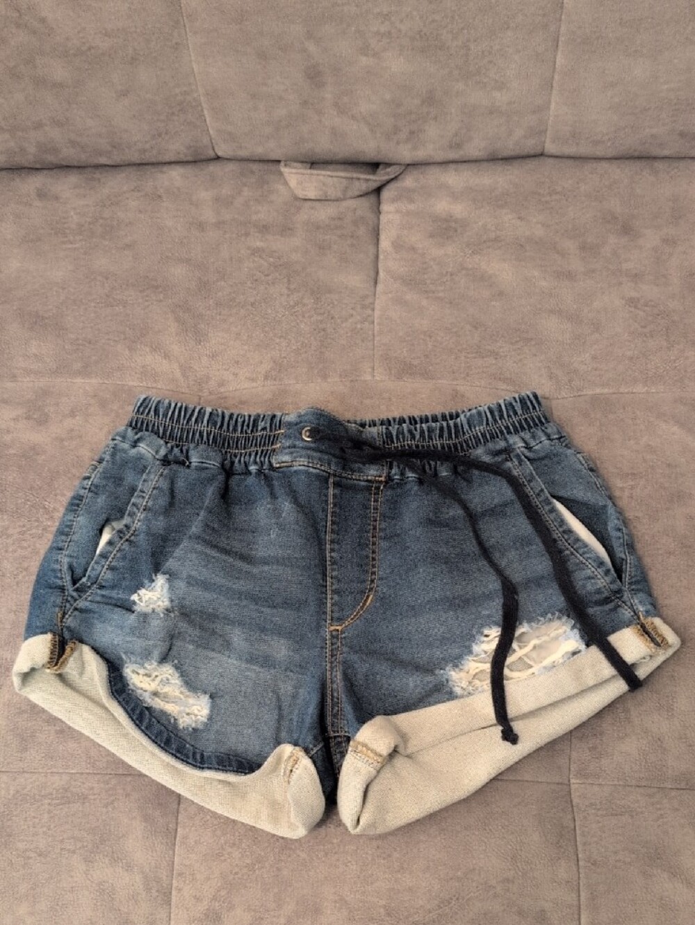 Joe's Jeans Distressed Denim Blue Rolled Cuff Shorts